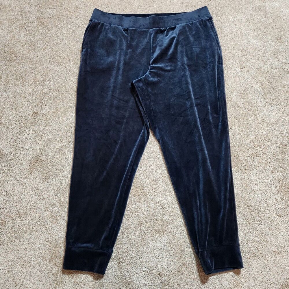 Pure Jill J. Jill Pants Women L Blue Velour High Rise Joggers